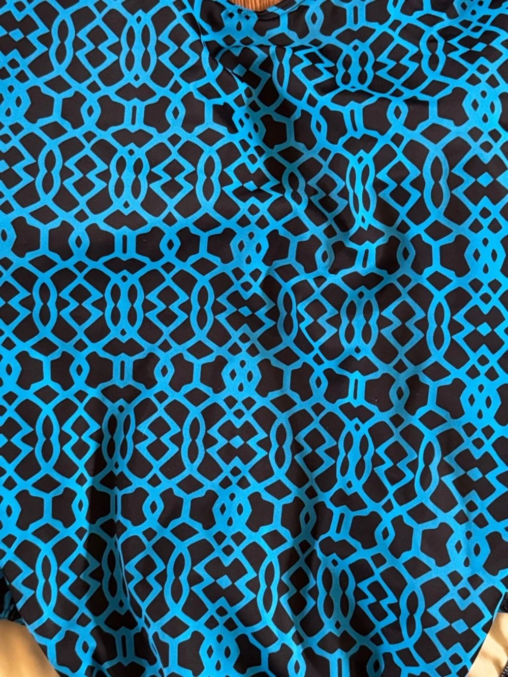 Lands' End Blue & Black Geometric Woman’s One-Piece Swimsuit 18W